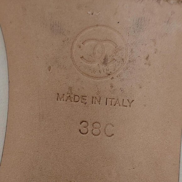 CHANEL - Cream Black Chemical Fiber Women's Pumps 332-051725 - Picture 6 of 6